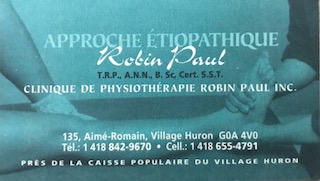 Carte historique de la Clinique de physiothérapie Robin Paul sur la rue Aimé-Romain à Wendake