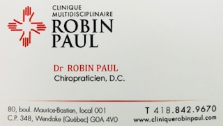 Ancienne carte de la Clinique multidisciplinaire Robin Paul au boulevard Bastien